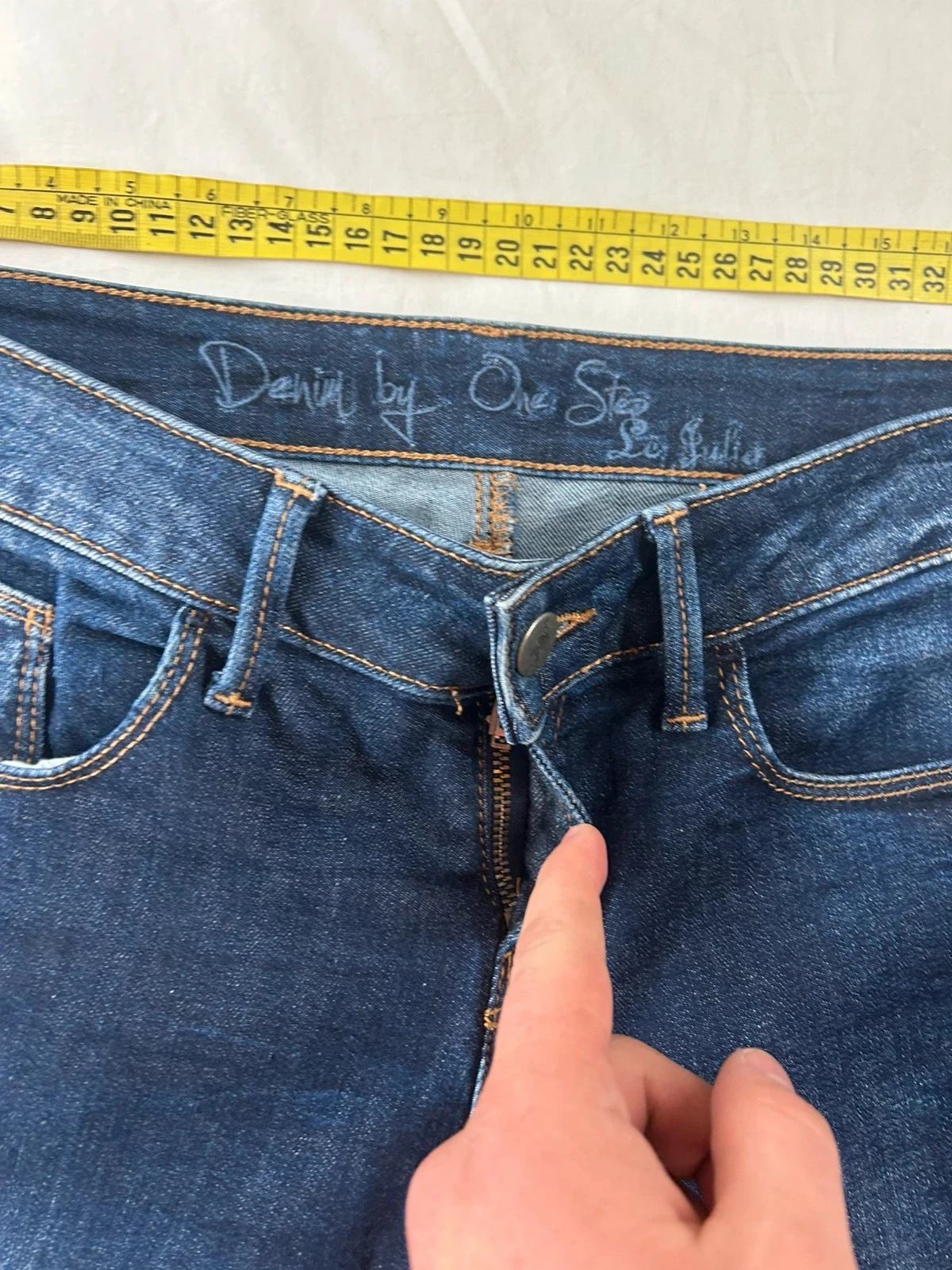 Navy blue slim fit jeans – photo 7